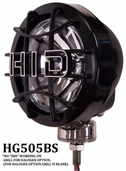 Eagle Eye Lights - Eagle Eye Lights HG505BS 4 31/32" Black 12V 100W Superwhite Spot Clear Round Halogen Off Road Light with Grille Guard Each