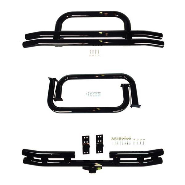 Rugged Ridge - Rugged Ridge 11501.03 Tubuler Bumper And Nerf Bar Kit Black Powdercoated 1976-1986 CJ-7 & CJ-8