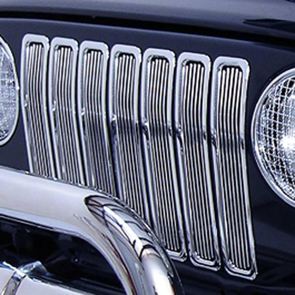 Rugged Ridge - Rugged Ridge 11401.02 Billet Grille Inserts Chrome Trim 1997-2006 Jeep Wrangler/Unlimited