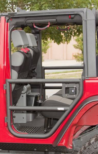 Rugged Ridge - Rugged Ridge 11509.11 Tube Doors Rear Black Textured Pair Jeep Wrangler Jeep Wrangler JK 2007-2012 4-Door
