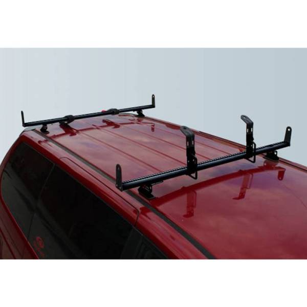 Vantech - Vantech J2102B Black Rack System with 60" Cross Bars & 50" Tracks Black Aluminum Drilling Required