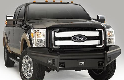 Fab Fours - Fab Fours FF09-R1961-1 Black Steel Elite Smooth Front Bumper No Guard Ford F150 2009-2014