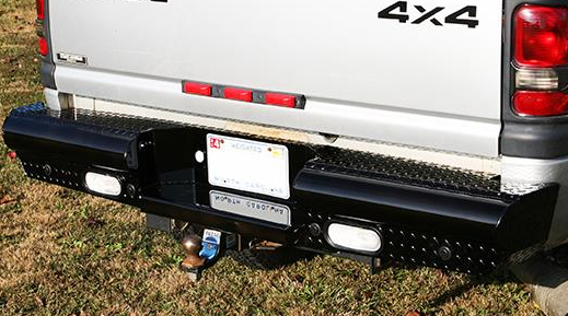 Fab Fours - Fab Fours DR94-T1650-1 Black Steel Rear Bumper Dodge 2500/3500 1994-2002