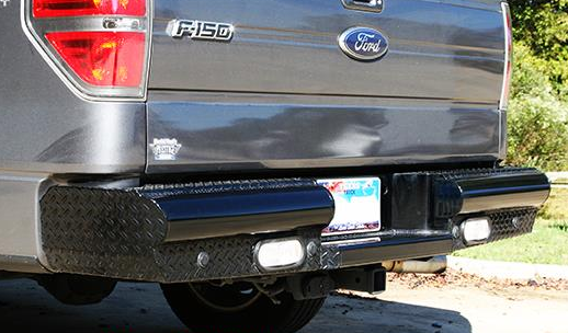 Fab Fours - Fab Fours FF09-T1750-1 Black Steel Rear Bumper Ford F150 2009-2014
