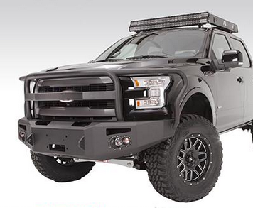 Fab Fours - Fab Fours FF15-H3250-1 Winch Front Bumper with Grille Guard Ford F150 2015-2017