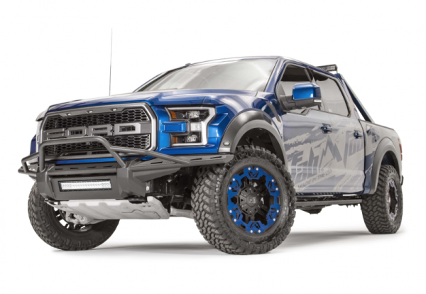 Fab Fours - Fab Fours FF17-D4372-1 Aero Front Bumper with Pre-Runner Bar Ford Raptor 2017-2018