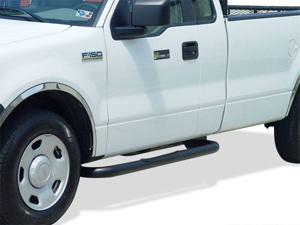 GO Industries - Go Industries 9739B Black Cab Length Nerf Bars Ford F-350 Super Duty Crew Cab (1999-2011)