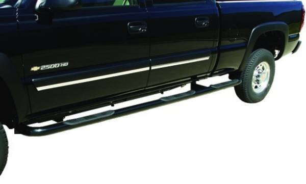 GO Industries - Go Industries 9360B Black Wheel to Wheel Nerf Bars Dodge Ram 3500 Quad Cab Short Bed (2003-2009)
