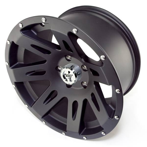 Rugged Ridge - Rugged Ridge 15301.01 Aluminum Wheel 17X9 Jeep Wrangler JK 2007-2010 Black Satin 12MM Offset 5 On 5