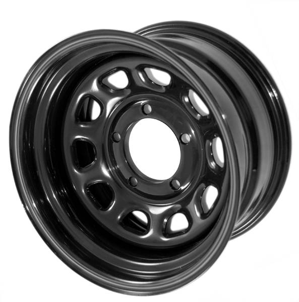 Rugged Ridge - Rugged Ridge 15500.02 Steel Wheel D Window Black 15X10 5 On 45 Bolt Pattern 375 Backspacing Jeep Wrangler YJ 1987-1995 TJ 1997-2006 Cherokee XJ 1984-2001