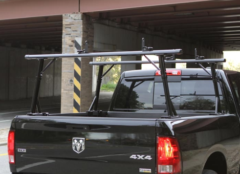 Vantech - Vantech P3001B Universal Clamp On Mid Size Truck Rack with 65" Bars Black