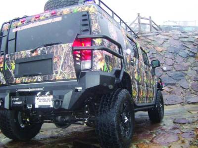 Road Armor - Road Armor 12007B Rear Dakar Bumper with Corner Guards Hummer H2 - Image 4