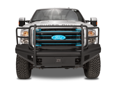 Fab Fours - Fab Fours FS11-Q2560-1 Black Steel Elite Smooth Front Bumper Full Guard Ford F250/F350 2011-2016 - Image 1