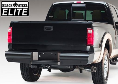 Fab Fours - Fab Fours FF09-U1750-1 Black Steel Elite Smooth Rear Bumper Ford F150 2009-2014 - Image 1