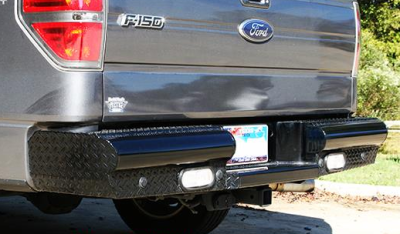 Fab Fours - Fab Fours FF09-T1750-1 Black Steel Rear Bumper Ford F150 2009-2014 - Image 1