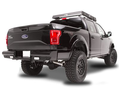Fab Fours - Fab Fours FF15-T3250-1 Black Steel Rear Bumper with Sensor Holes Ford F150 2015-2018 - Image 2