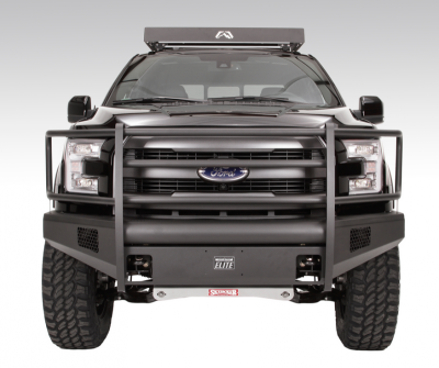 Fab Fours - Fab Fours FF15-R3250-1 Black Steel Elite Smooth Front Bumper Full Guard Ford F150 2015-2017 - Image 2