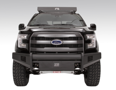 Fab Fours - Fab Fours FF15-R3251-1 Black Steel Elite Smooth Front Bumper No Guard Ford F150 2015-2017 - Image 1
