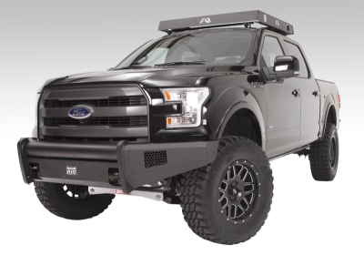 Fab Fours - Fab Fours FF15-R3251-1 Black Steel Elite Smooth Front Bumper No Guard Ford F150 2015-2017 - Image 2