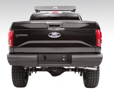 Fab Fours - Fab Fours FF15-U3250-1 Black Steel Elite Smooth Rear Bumper Ford F150 2015-2018 - Image 1