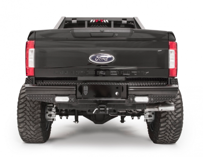 Fab Fours - Fab Fours FS17-T4150-1 Black Steel Rear Bumper Ford F250/F350 2017-2018 - Image 1