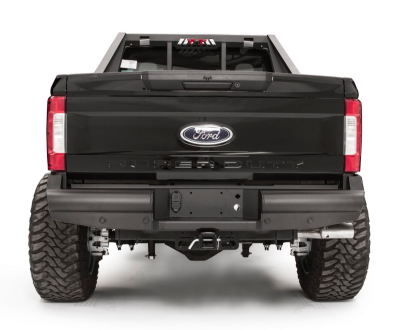 Fab Fours - Fab Fours FS17-U4150-1 Black Steel Elite Smooth Rear Bumper Ford F250/F350 2017-2018 - Image 1